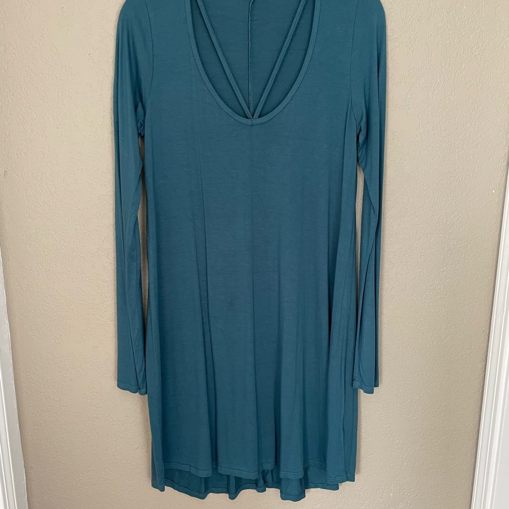 Teal Long Sleeve Dress